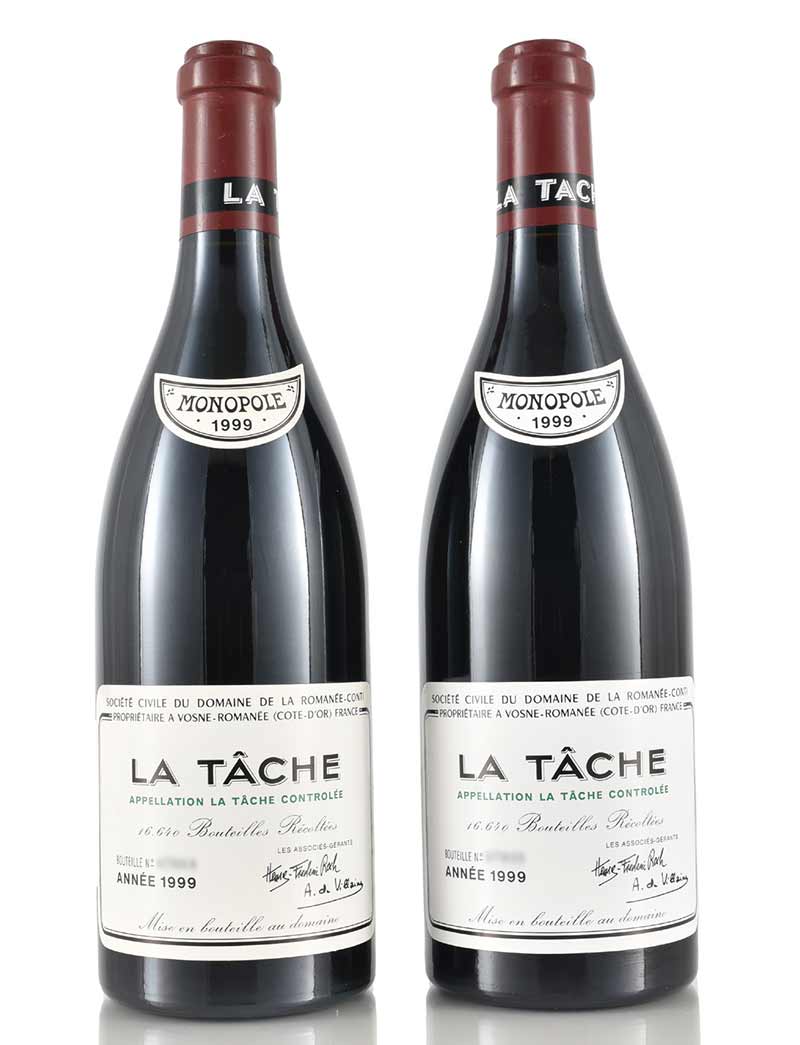 Lot 179: 2 bottles 1999 DRC La Tache