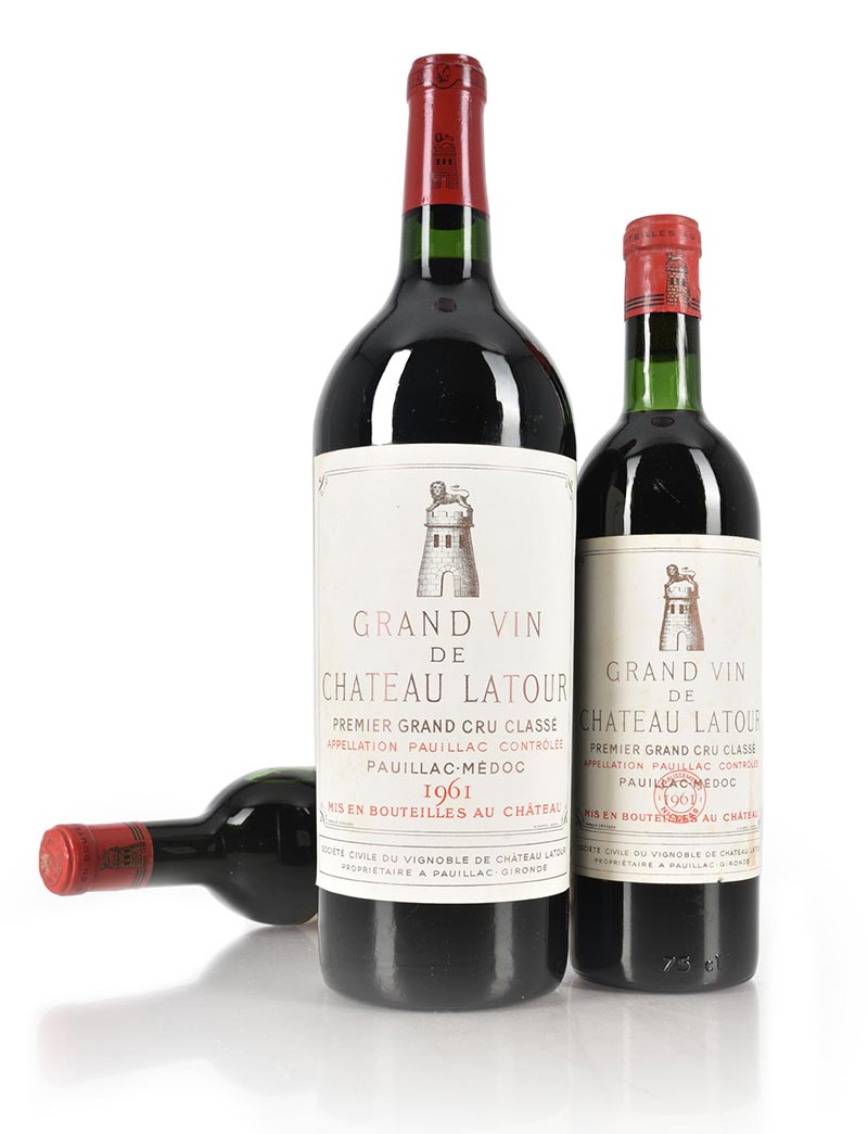 Lot 1246, 1247: 2 bottles and 1 magnum 1961 Chateau Latour
