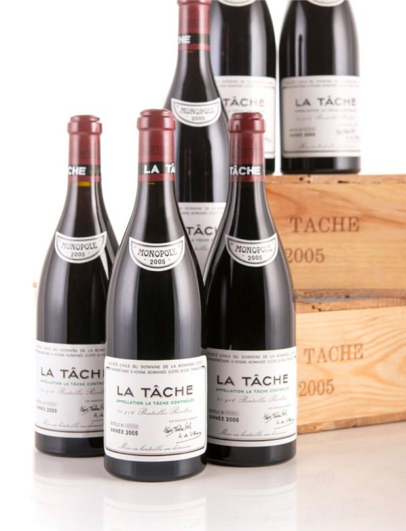 Lot 698A: 6 bottles 2005 DRC La Tache in OWC